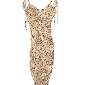 Zaful‎ Floral Front Cut out Ruching on both sides Women’s Size Medium Dress